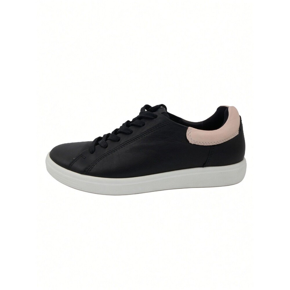 ECCO Soft 7 Women's 9-9.5 Leather Sneakers Black Rose Dust 47009351310